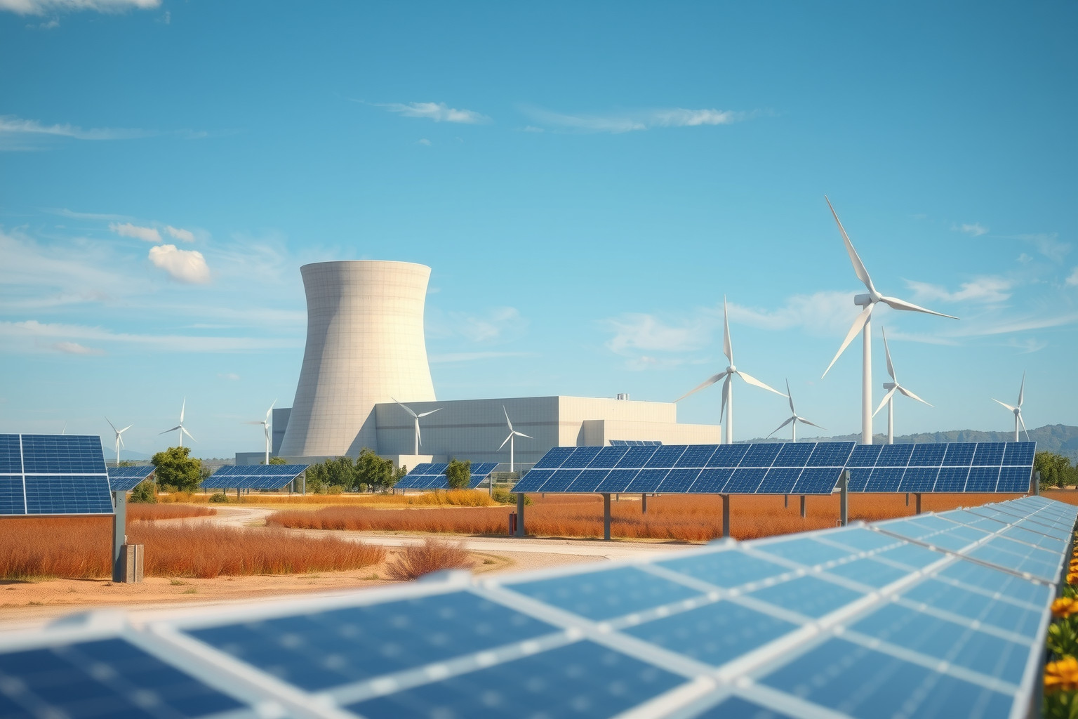 Az atomenergia stabil alapot biztosít megújuló energia mellett.
