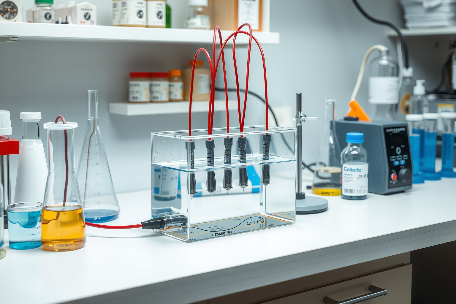 Az elektrolízishez tiszta víz, elektródák és áramforrás szükséges.