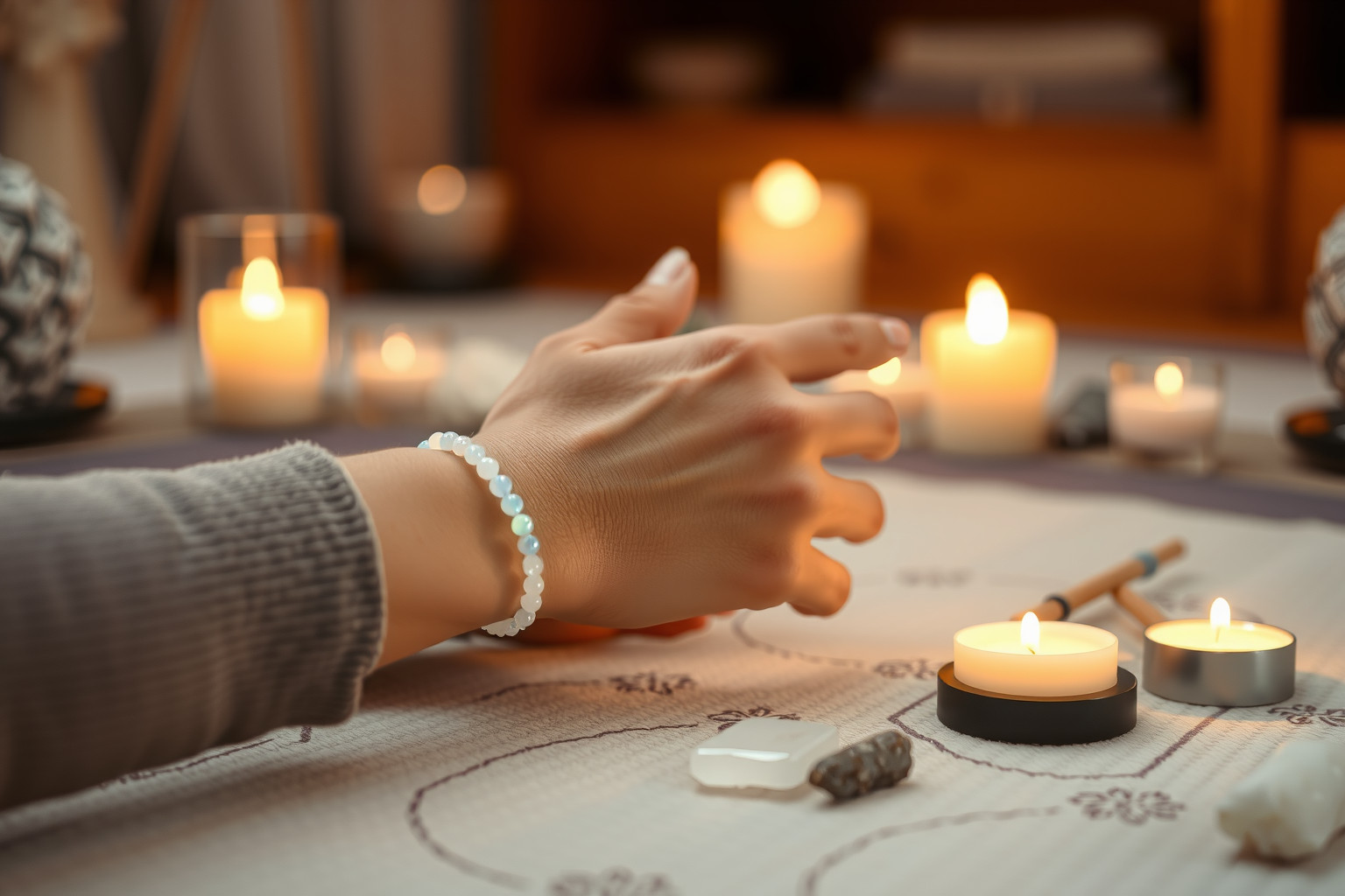 Az opalit karkötő fokozza a meditáció mélységét és belső békét.