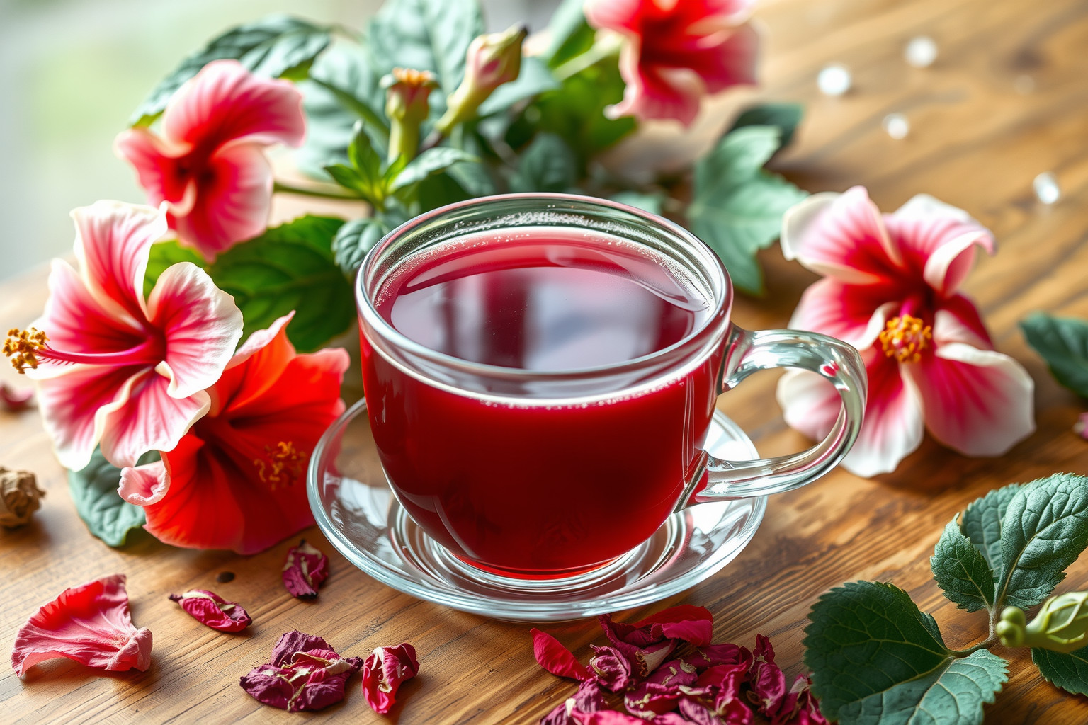 A hibiszkusz tea természetes C-vitaminforrás és frissítő ital.
