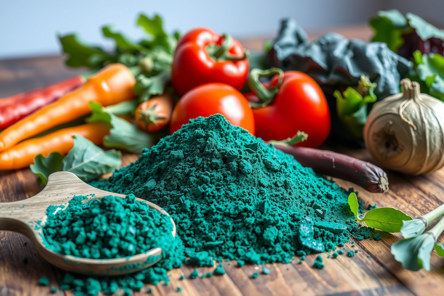 A kék spirulina növényi fehérjével támogatja a vegán étrendet.