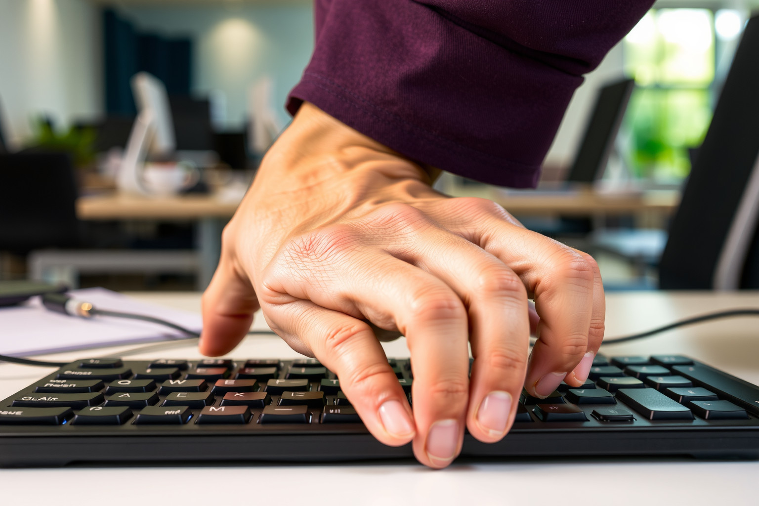 A carpal tunnel szindróma gyakori a hosszú gépelés miatt.