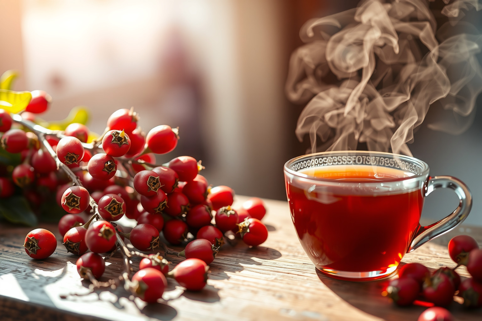 A csipkebogyó tea fokozza a kollagéntermelést és védi a bőrt.