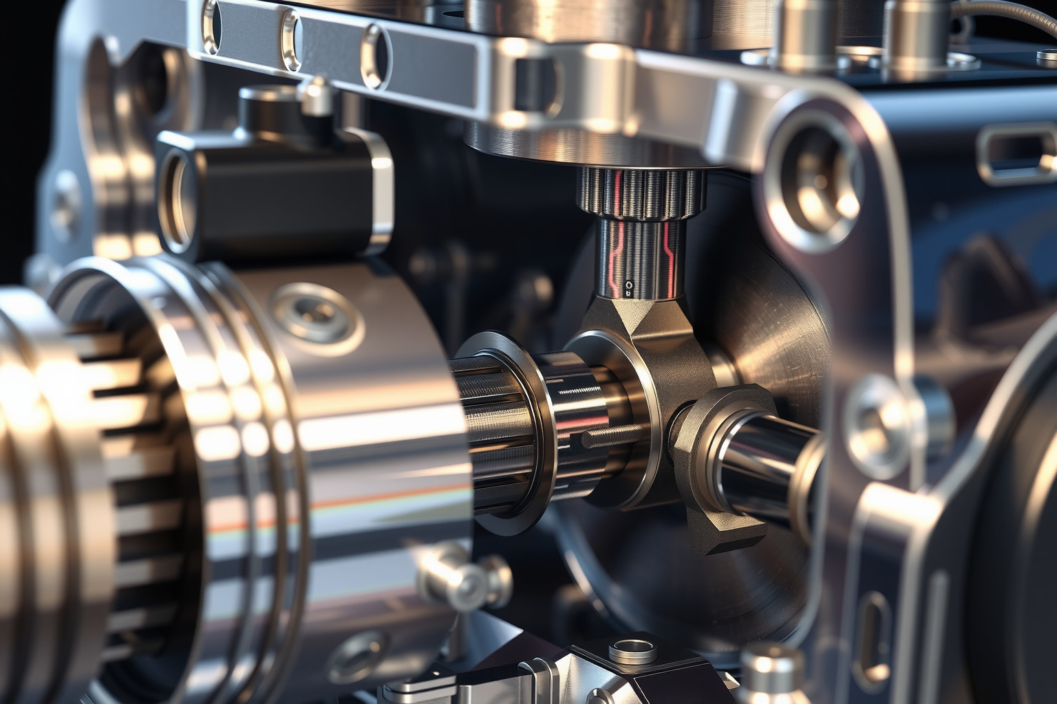 A dugattyú lineáris mozgása a forgattyústengely segítségével forog.