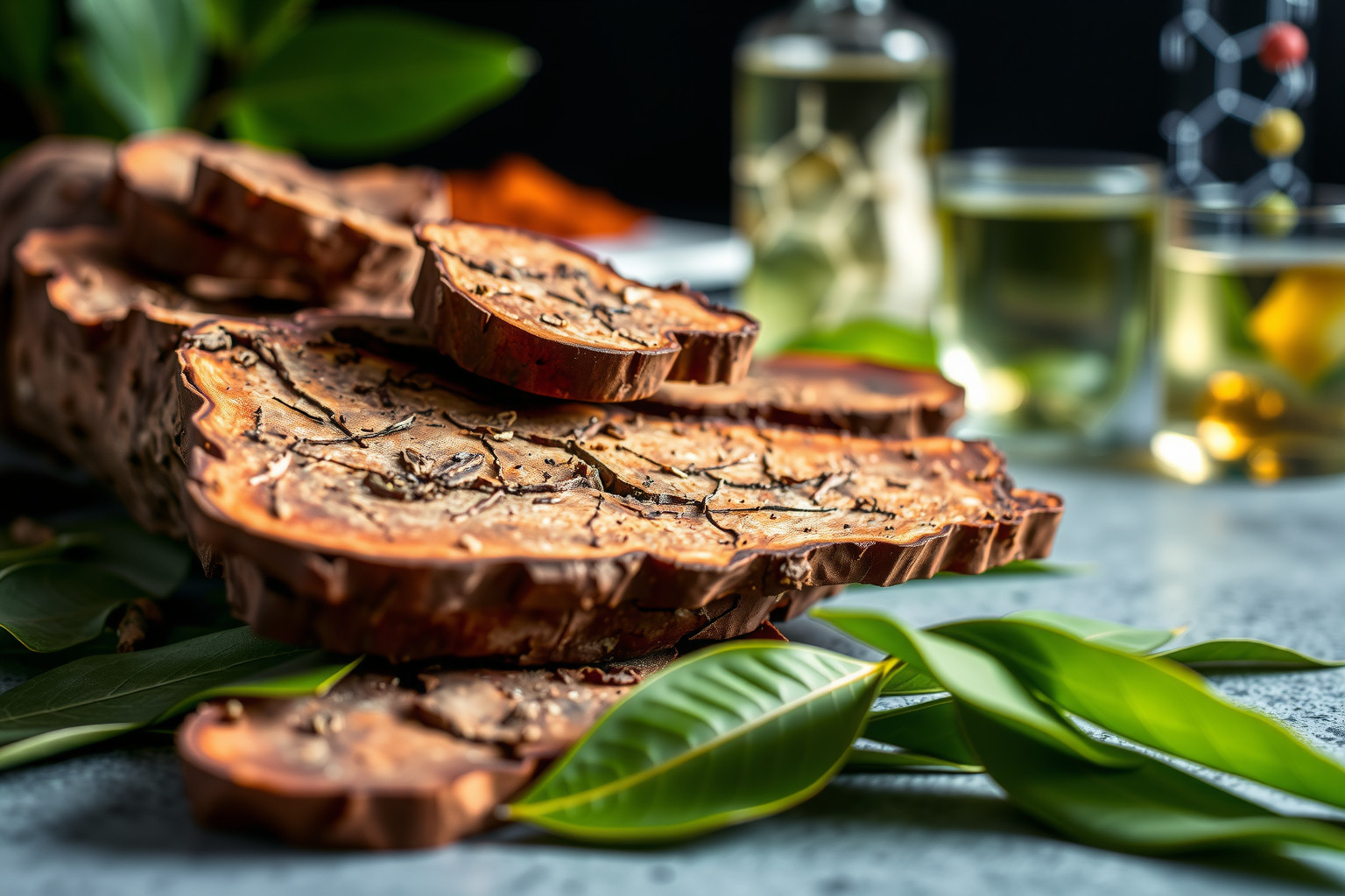 Az afrikai szilvafa kérge gazdag flavonoidokban és tanninokban.