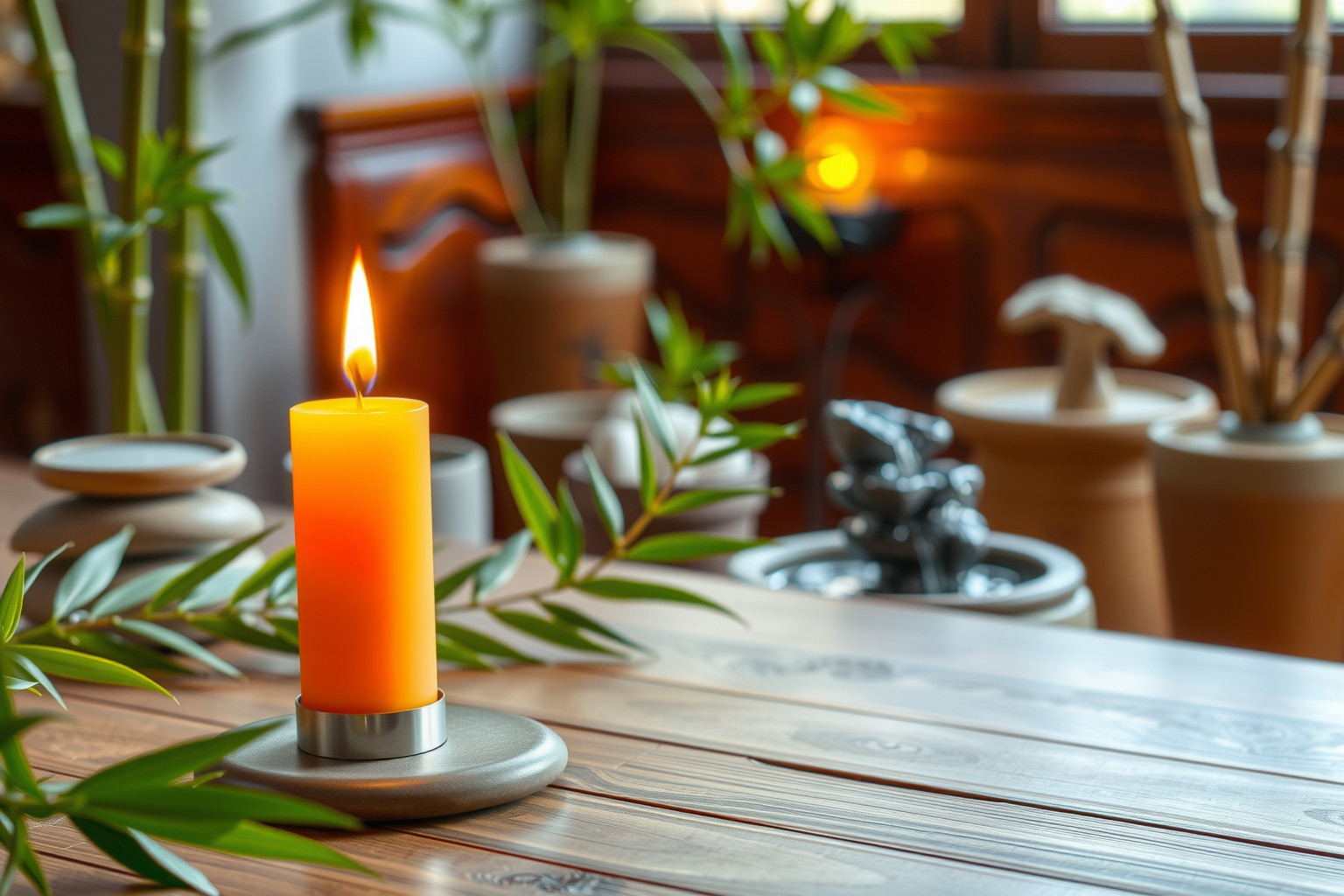 A narancssárga gyertya Feng Shui-ban a vidámságot erősíti.