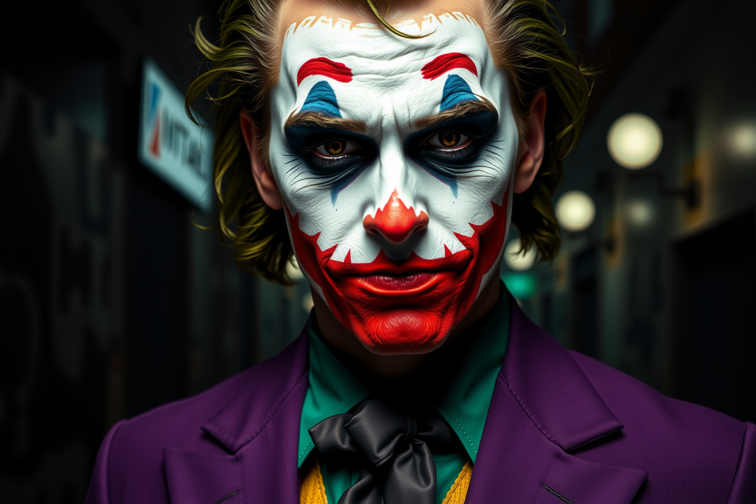 A smink és jelmez a Joker pszichológiáját vizuálisan tükrözi.