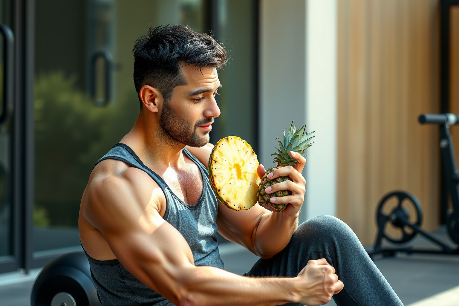 Az ananászban lévő bromelain gyorsítja az izomregenerációt edzés után.