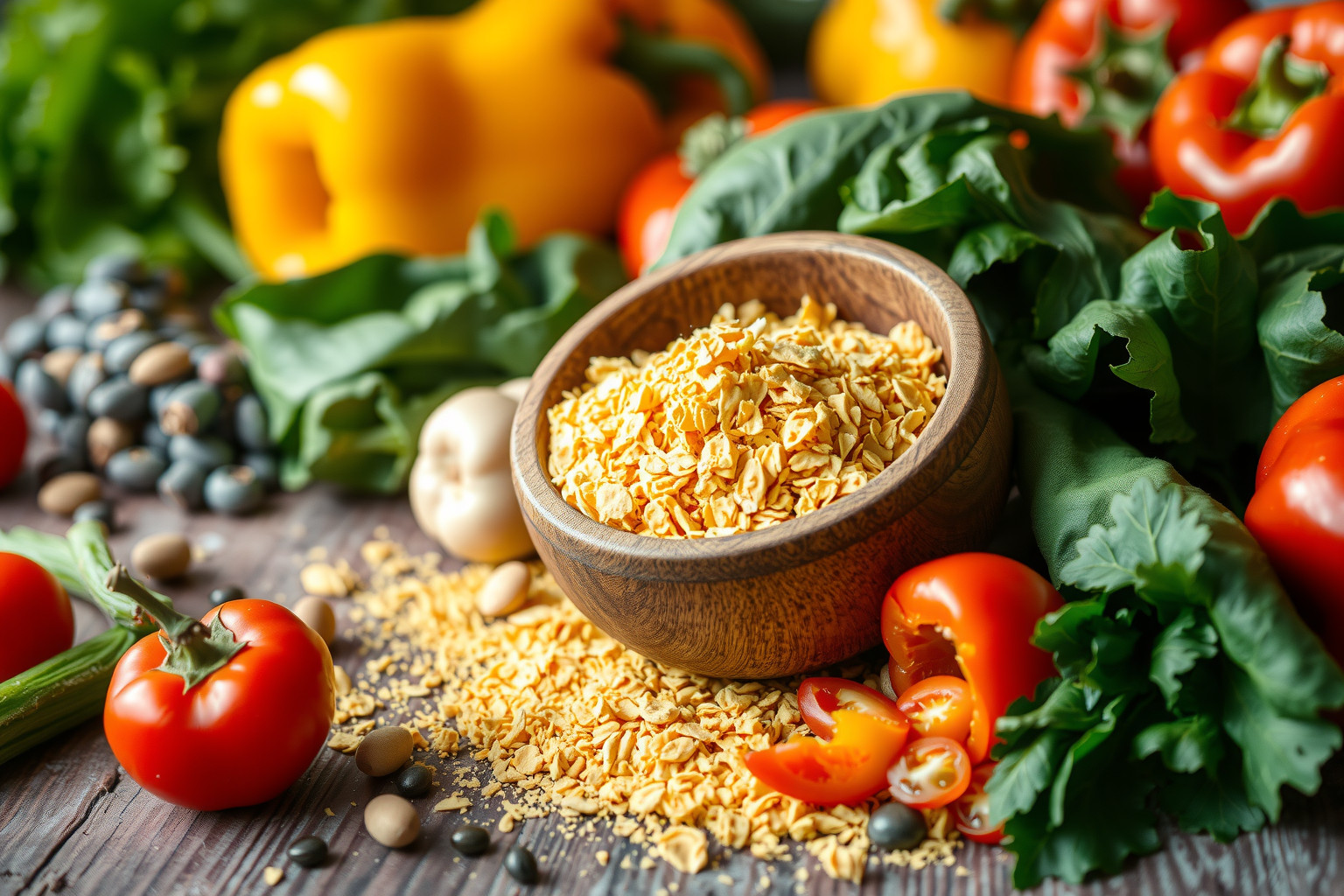 Az élesztőpehely gazdag B-vitaminokban, erősíti az immunrendszert.