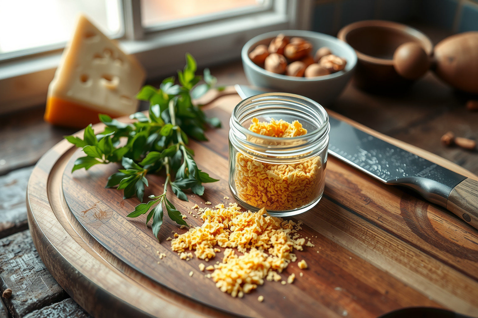 Az élesztőpehely sajtpótlóként gazdag B-vitaminforrás és ízesítő.