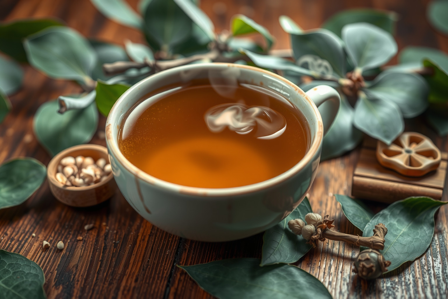 Az eukaliptusz tea hatékony köhögéscsillapító és légúttisztító.