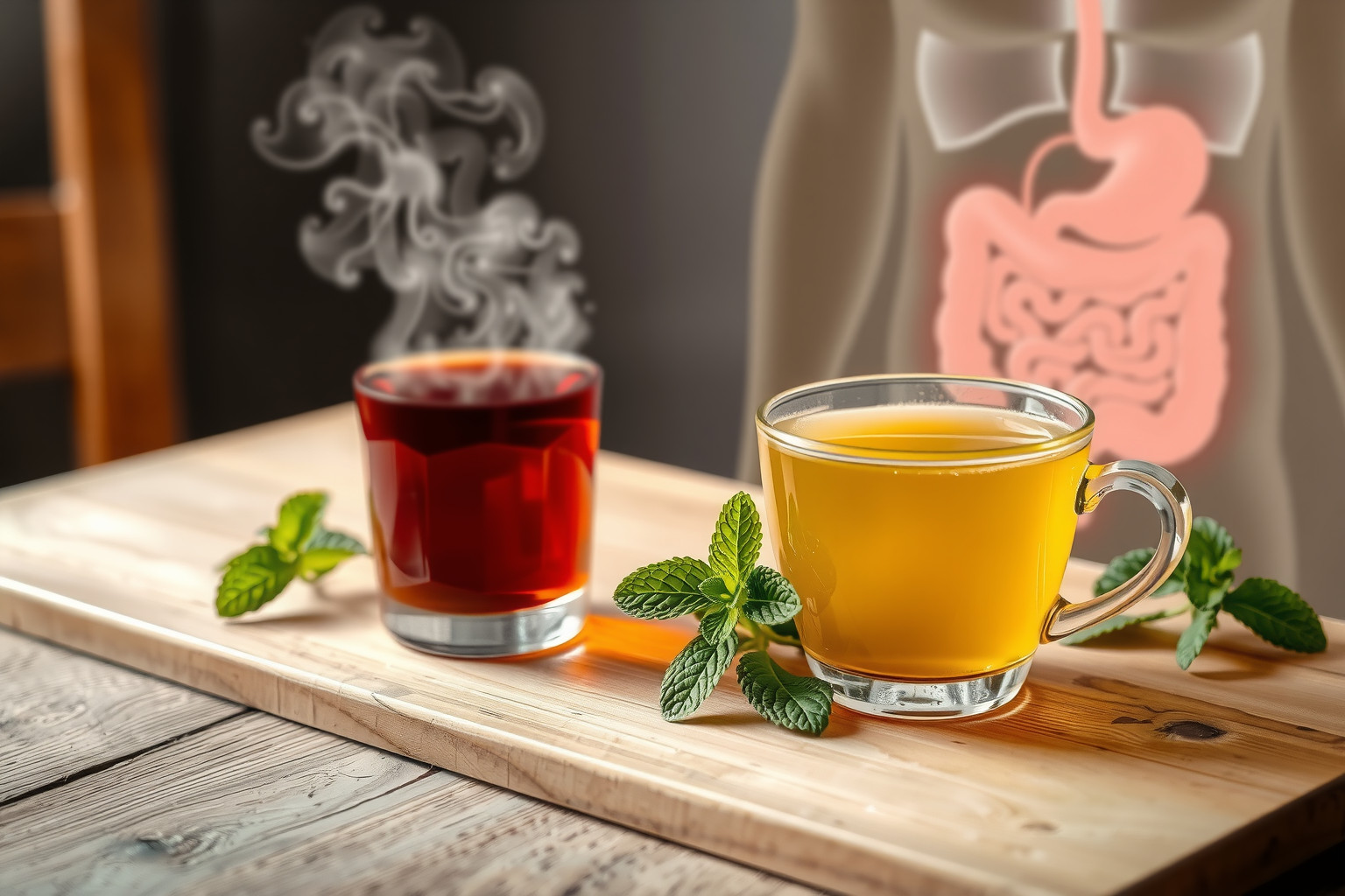 A fodormenta tea segíti az emésztést és csökkenti a görcsöket.