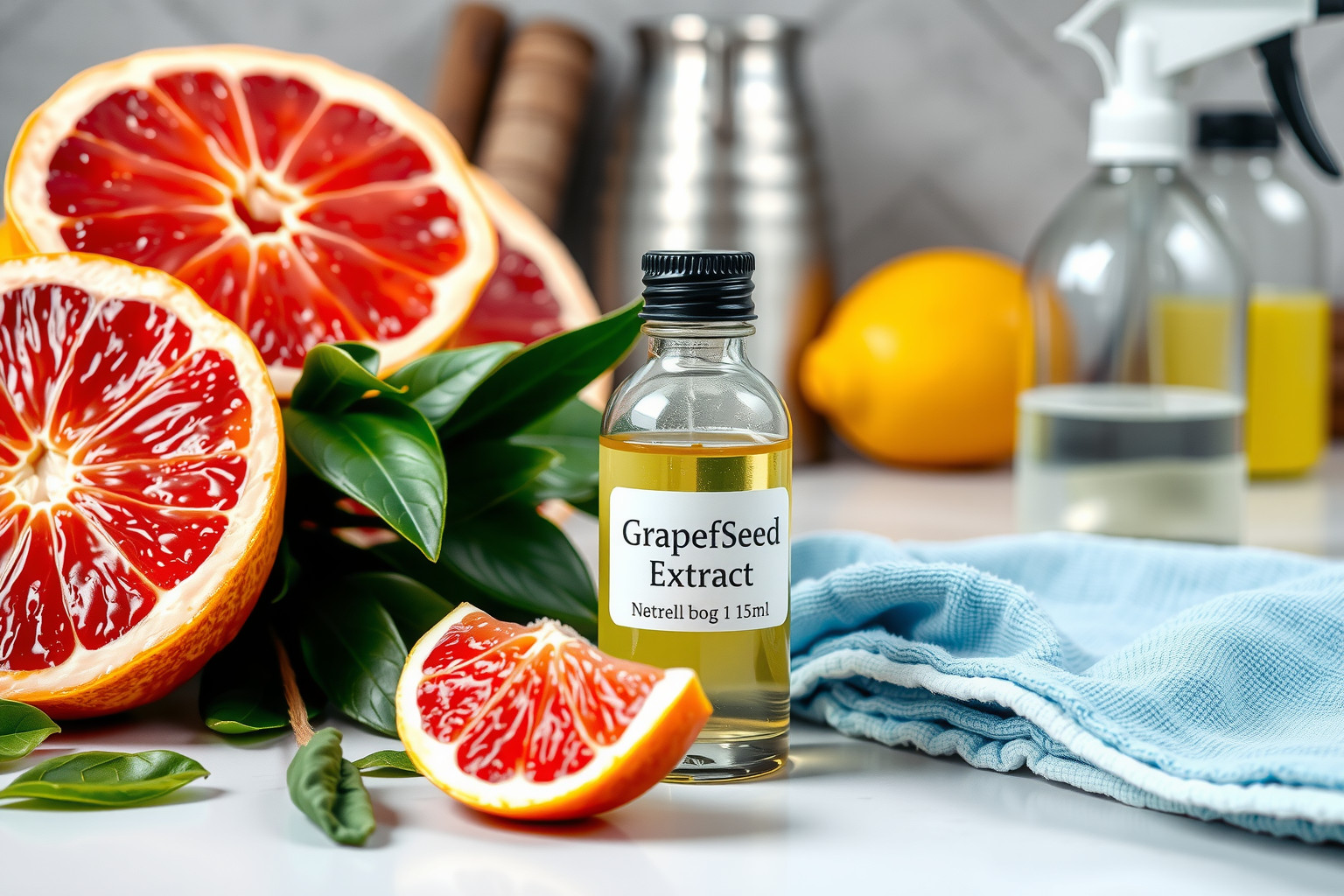 A grapefruitmag kivonat hatékony, vegyszermentes háztartási fertőtlenítőszer.