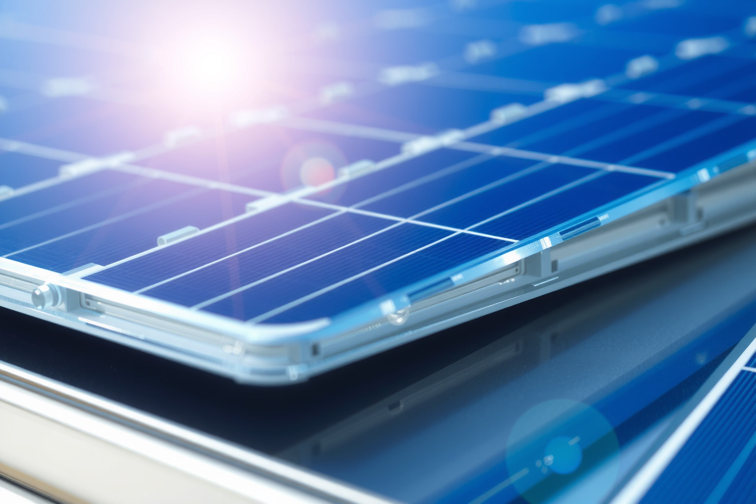 A napelem modulok szilícium alapú fotovoltaikus cellákból állnak.