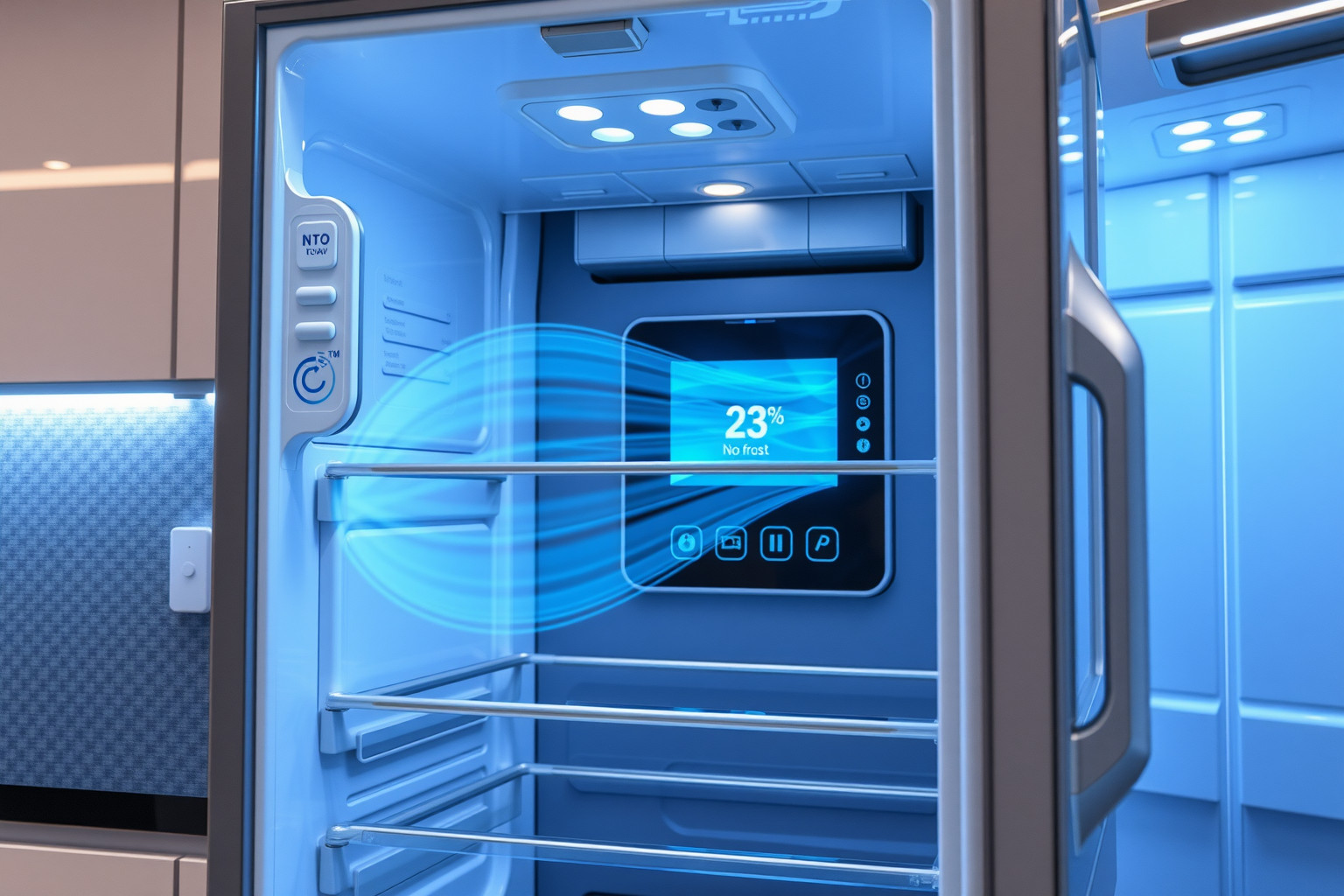 A No Frost technológia mesterséges intelligenciával optimalizált hűtési rendszert kínál.