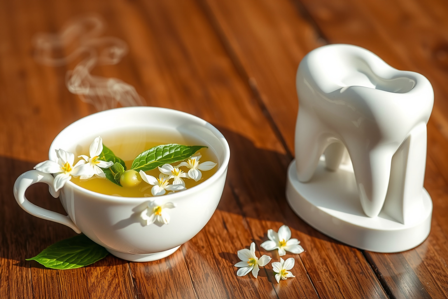 A Pai Mu Tan tea antibakteriális hatással segíti a fogak egészségét.