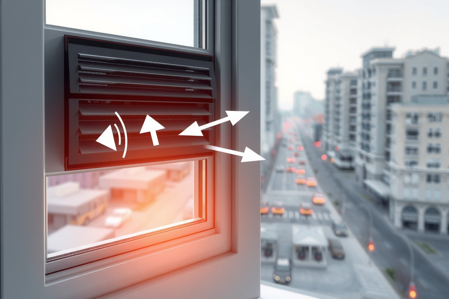 Az ablak szellőzők zajszigetelése csökkenti a külső zajbehatolást.
