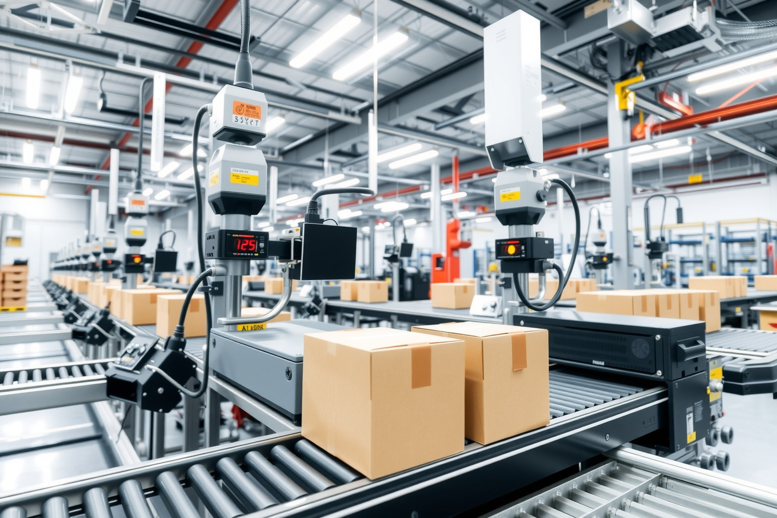 Fotoelektromos érzékelők gyors és pontos csomagolásellenőrzést biztosítanak.