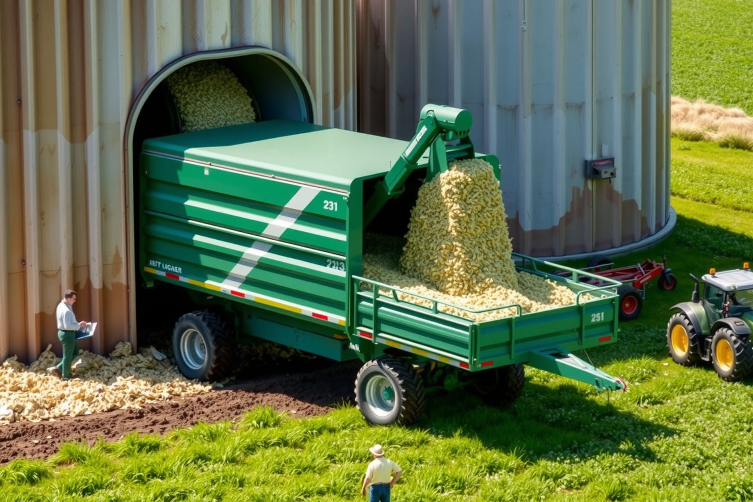 Az önkiürítő pótkocsik gyorsítják a silózás és takarmányozás folyamatát.