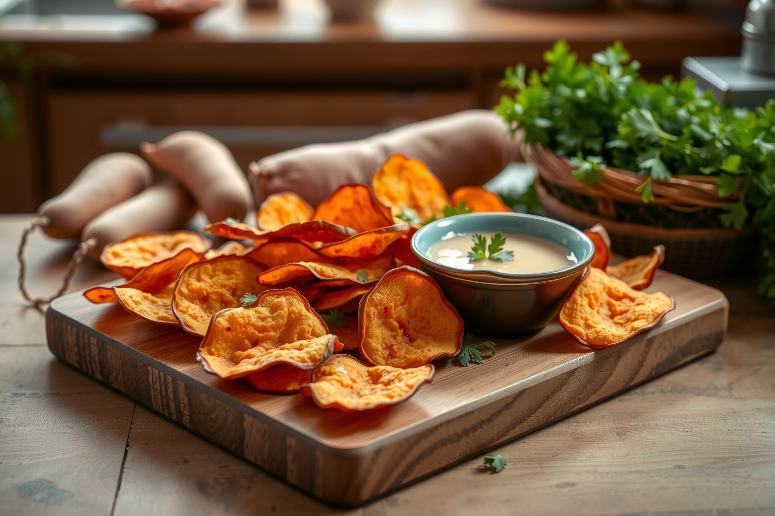 Az édesburgonya chips gazdag rostokban, természetes antioxidánsokban.