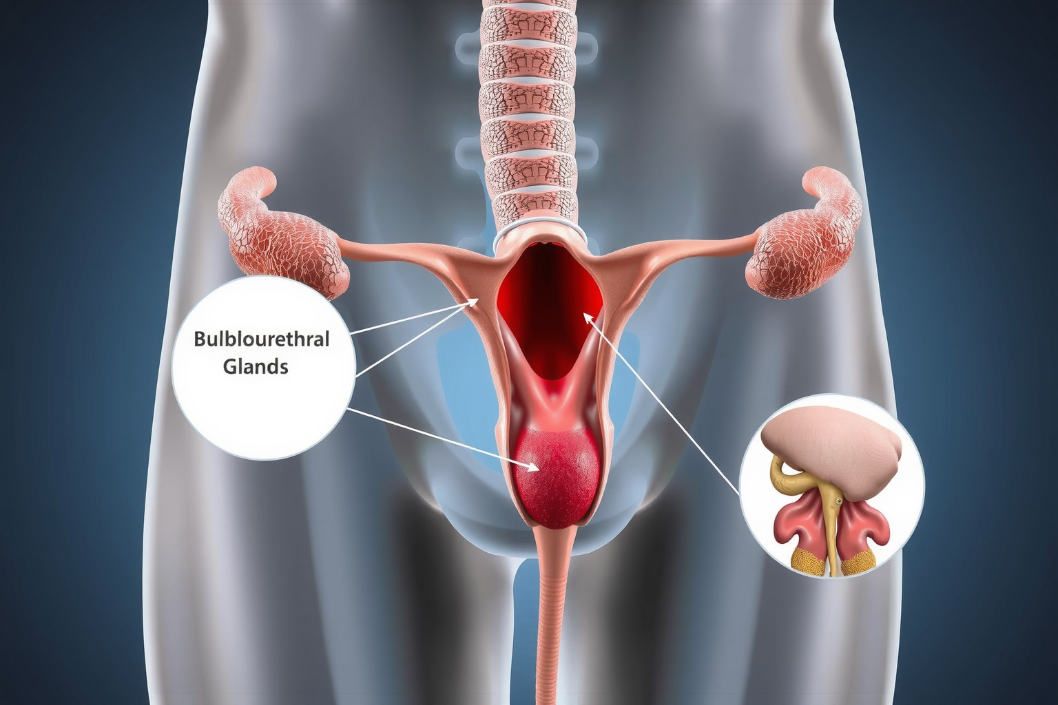 A Cowper-mirigyek síkosító folyadékot termelnek az ejakuláció előtt.