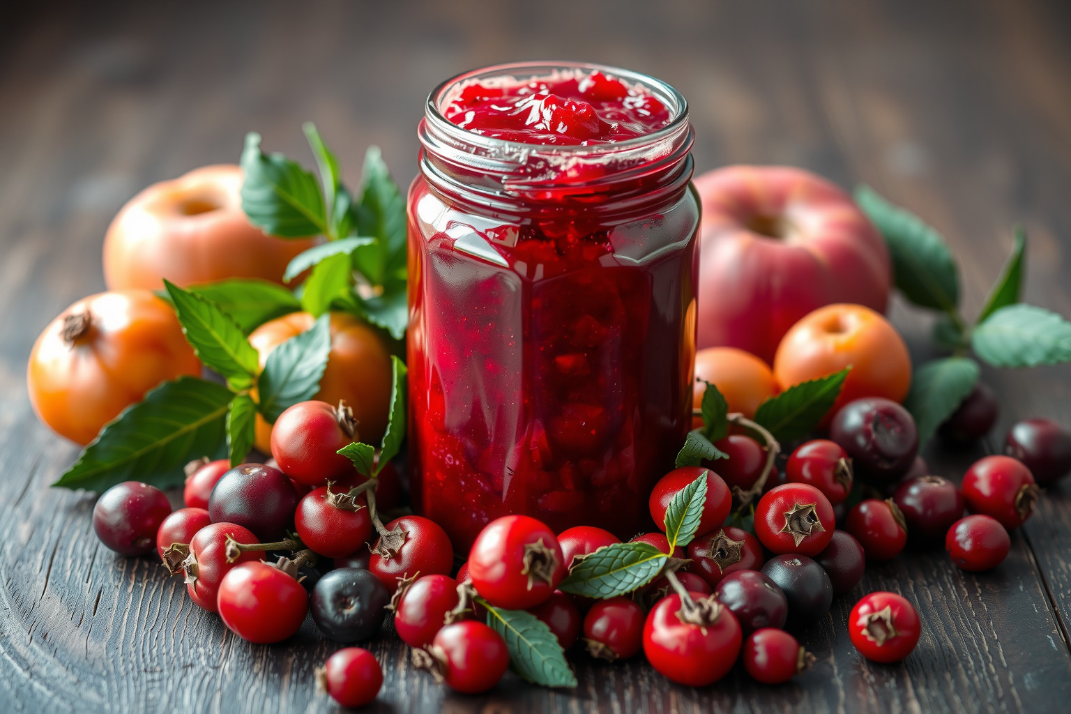 A csipkebogyó lekvár gazdag C-vitaminban és antioxidánsokban.