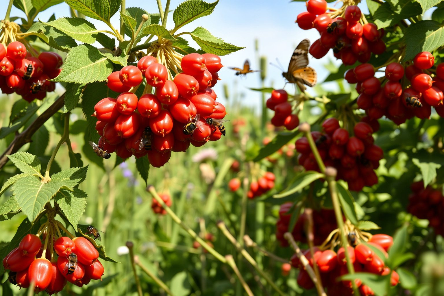 A csipkebogyó táplálékot nyújt számos madár- és rovarfajnak.