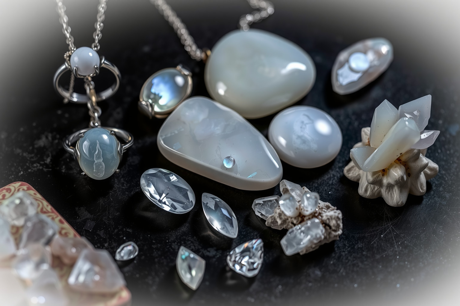 A fehér holdkő erősíti az érzelmi egyensúlyt és intuíciót.