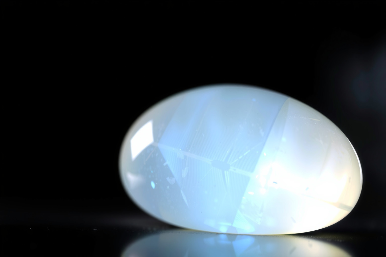 A fehér holdkő varázsa adulareszcencia játékában rejlik.