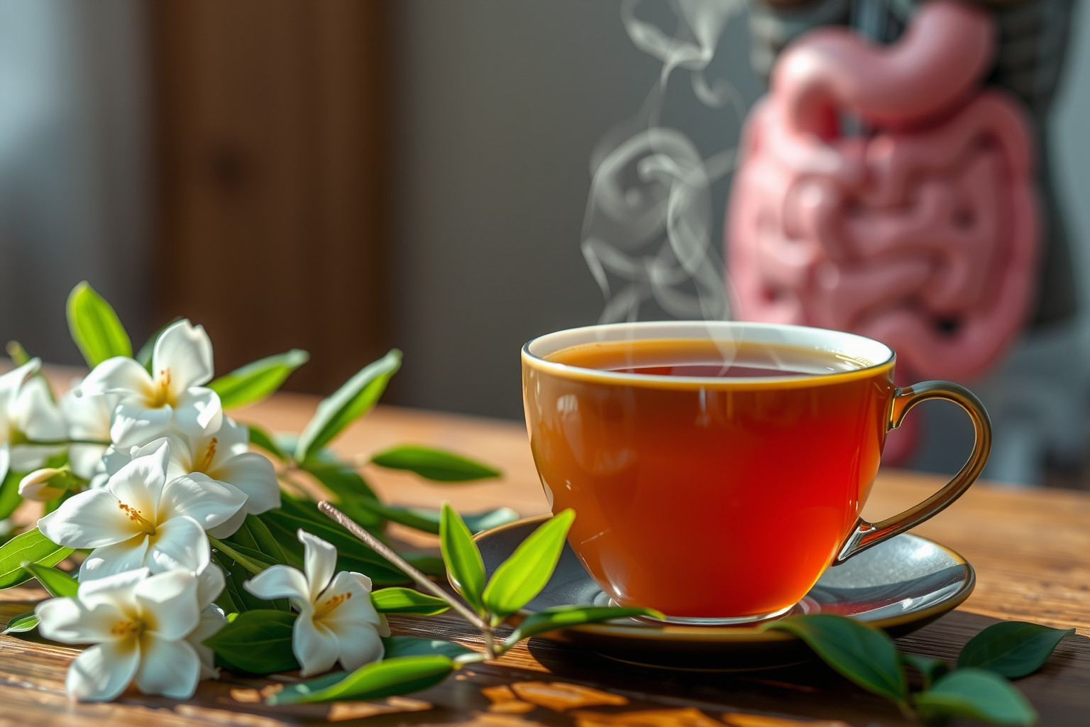 A jázmin tea segíti az emésztést és erősíti a bélflórát.