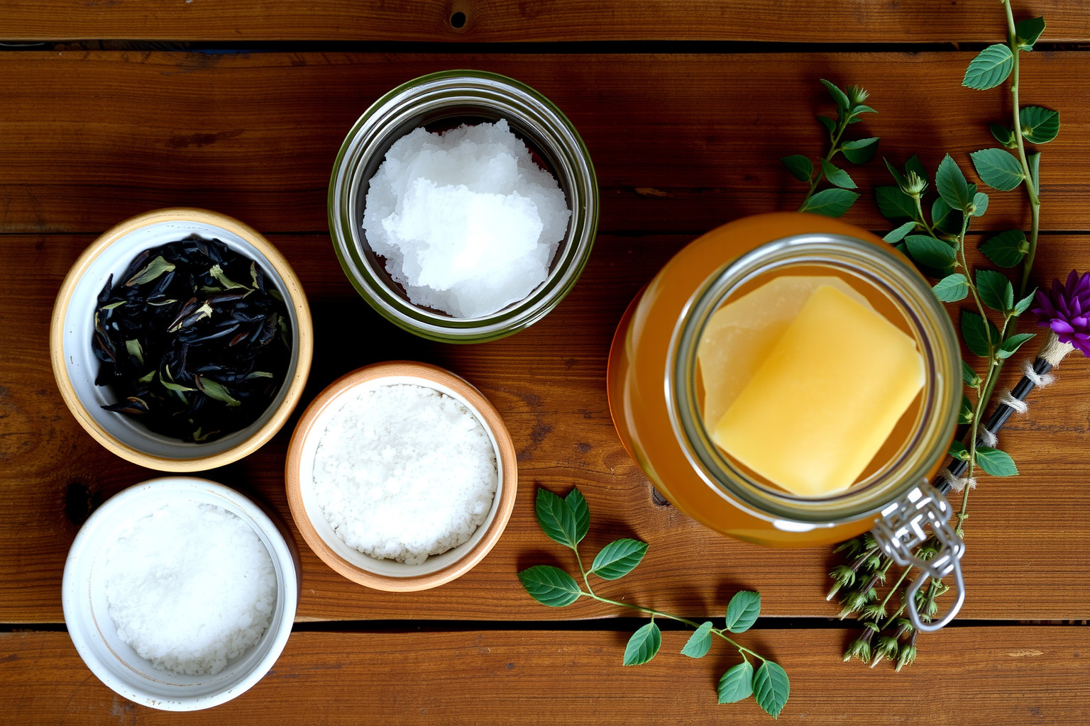 A kombucha titka: fekete vagy zöld tea, cukor, élő SCOBY.