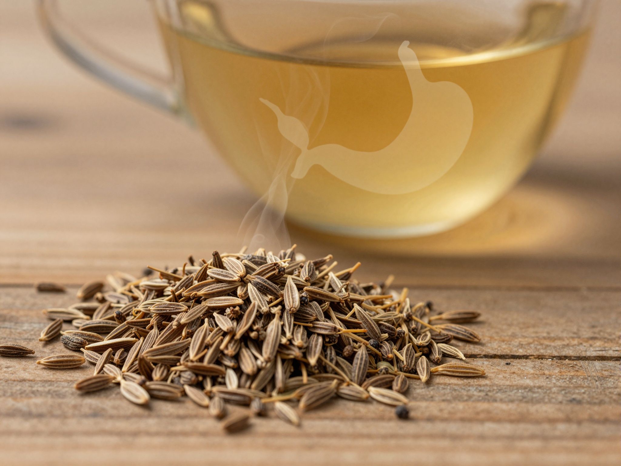 A kömény serkenti a gyomorsavtermelést és csökkenti a puffadást.