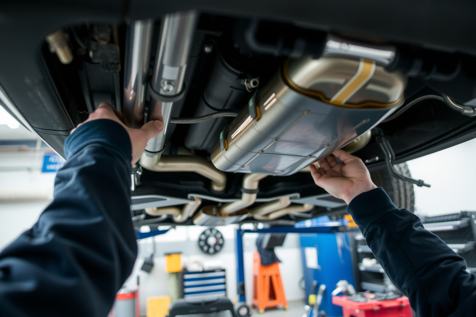 A középső kipufogórendszer cseréje javítja a motor hatékonyságát.