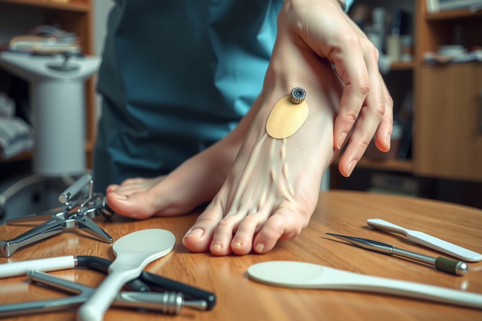 A lúdtalp kezelése egyedi talpbetétekkel csökkenti a fájdalmat.