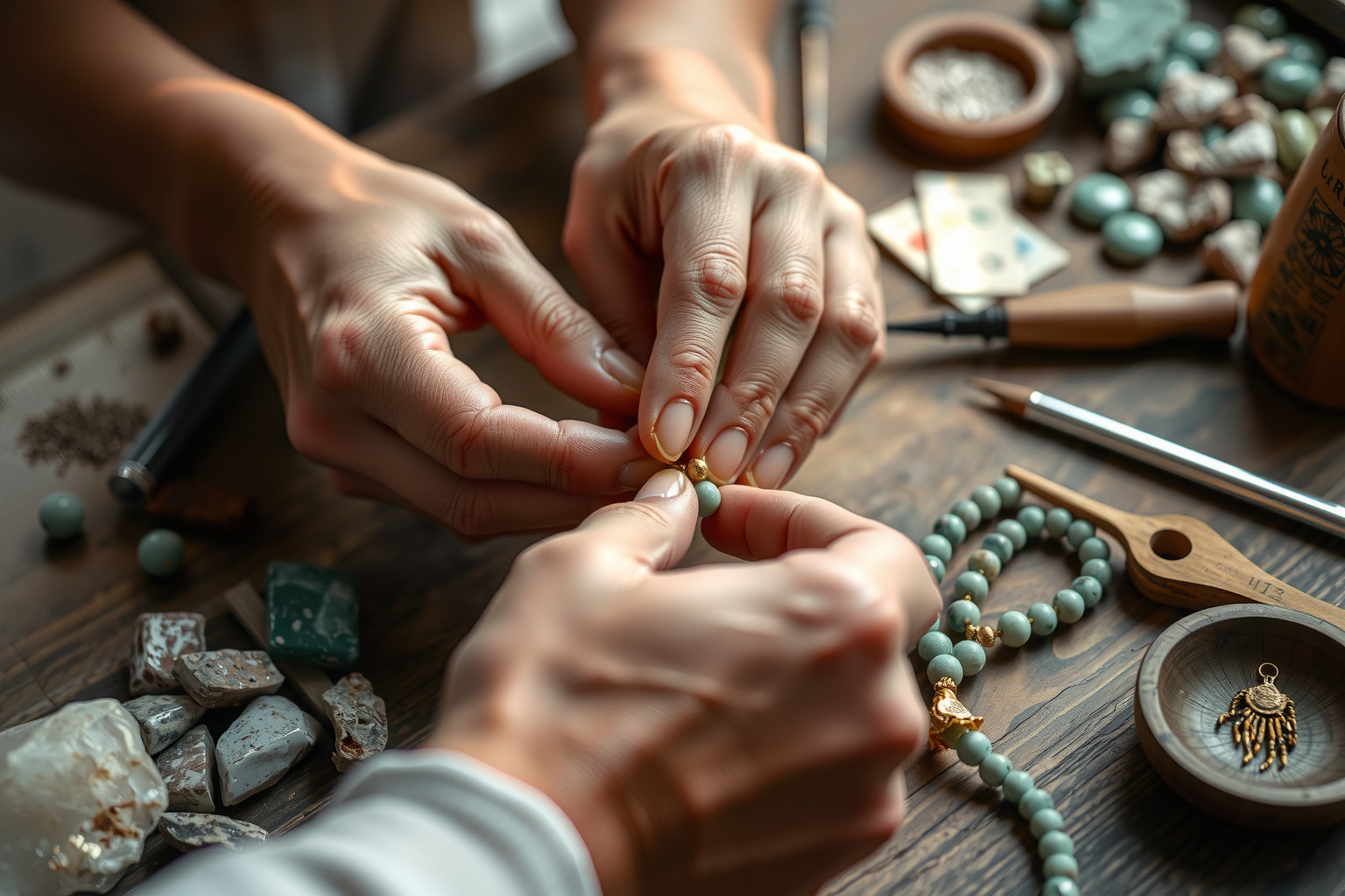 A magnezit karperec kézi öntéssel és polírozással készül.