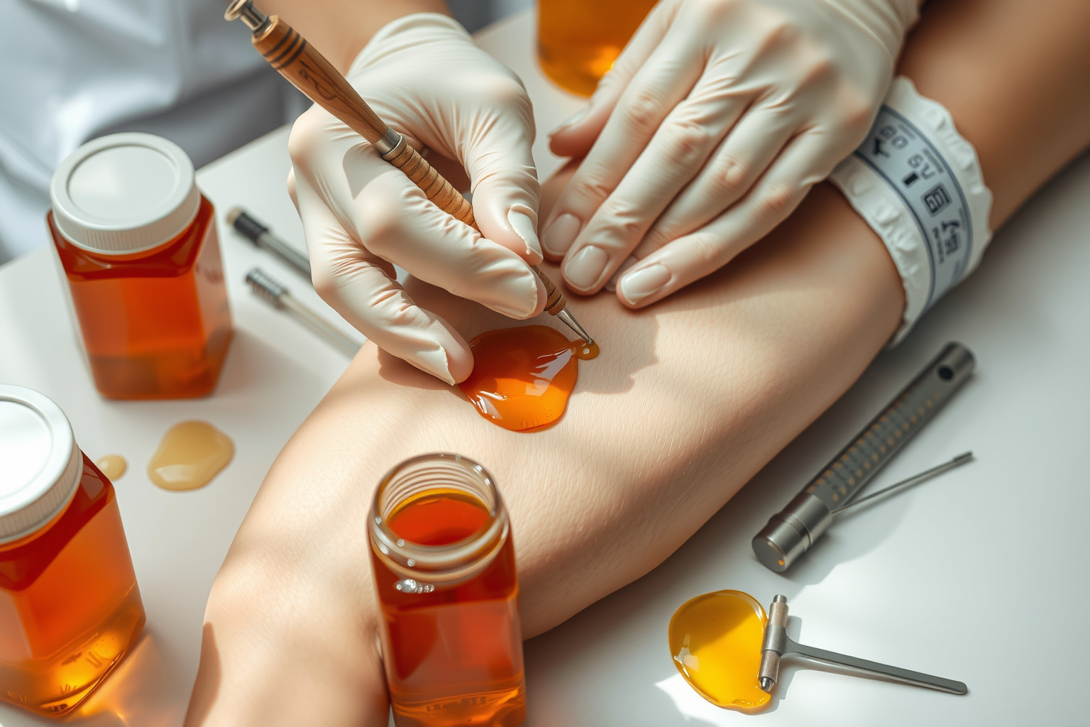 A méz antibakteriális hatása gyorsítja a sebgyógyulást klinikai vizsgálatok szerint.