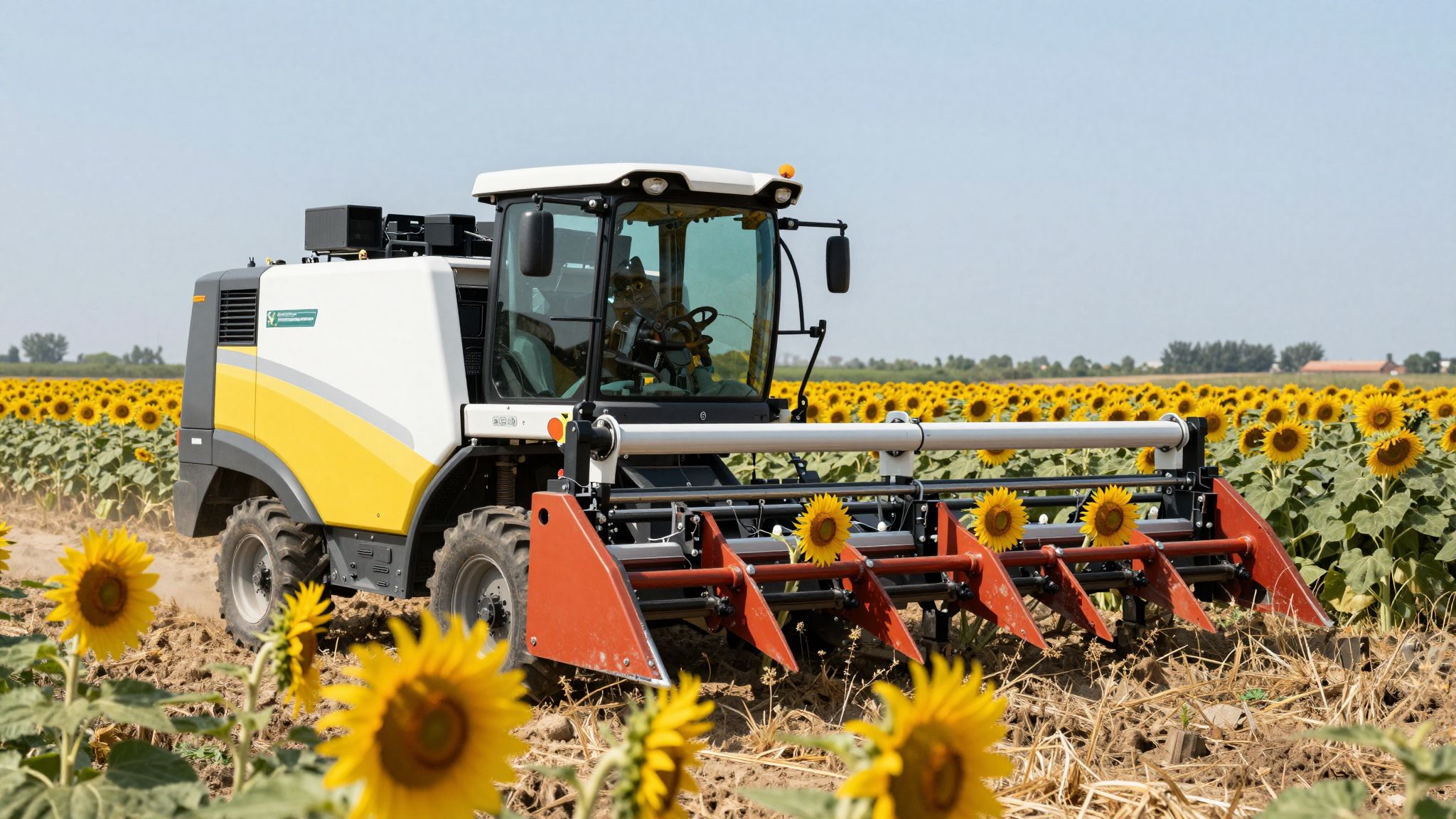 A moduláris betakarítók növelik a napraforgó aratásának hatékonyságát.