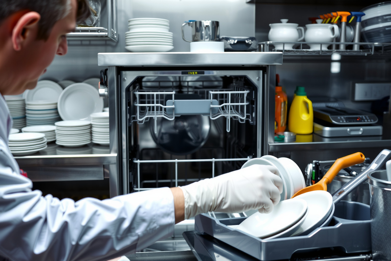 Rendszeres tisztítás meghosszabbítja az ipari mosogatógép élettartamát.