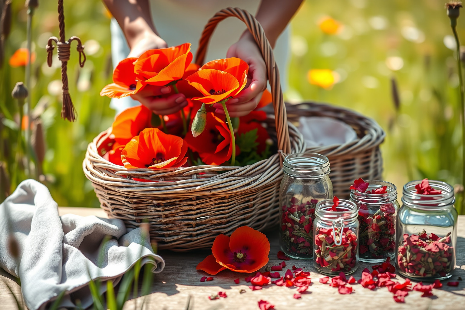 A pipacs szirmai árnyékos helyen őrzik gyógyhatásukat.