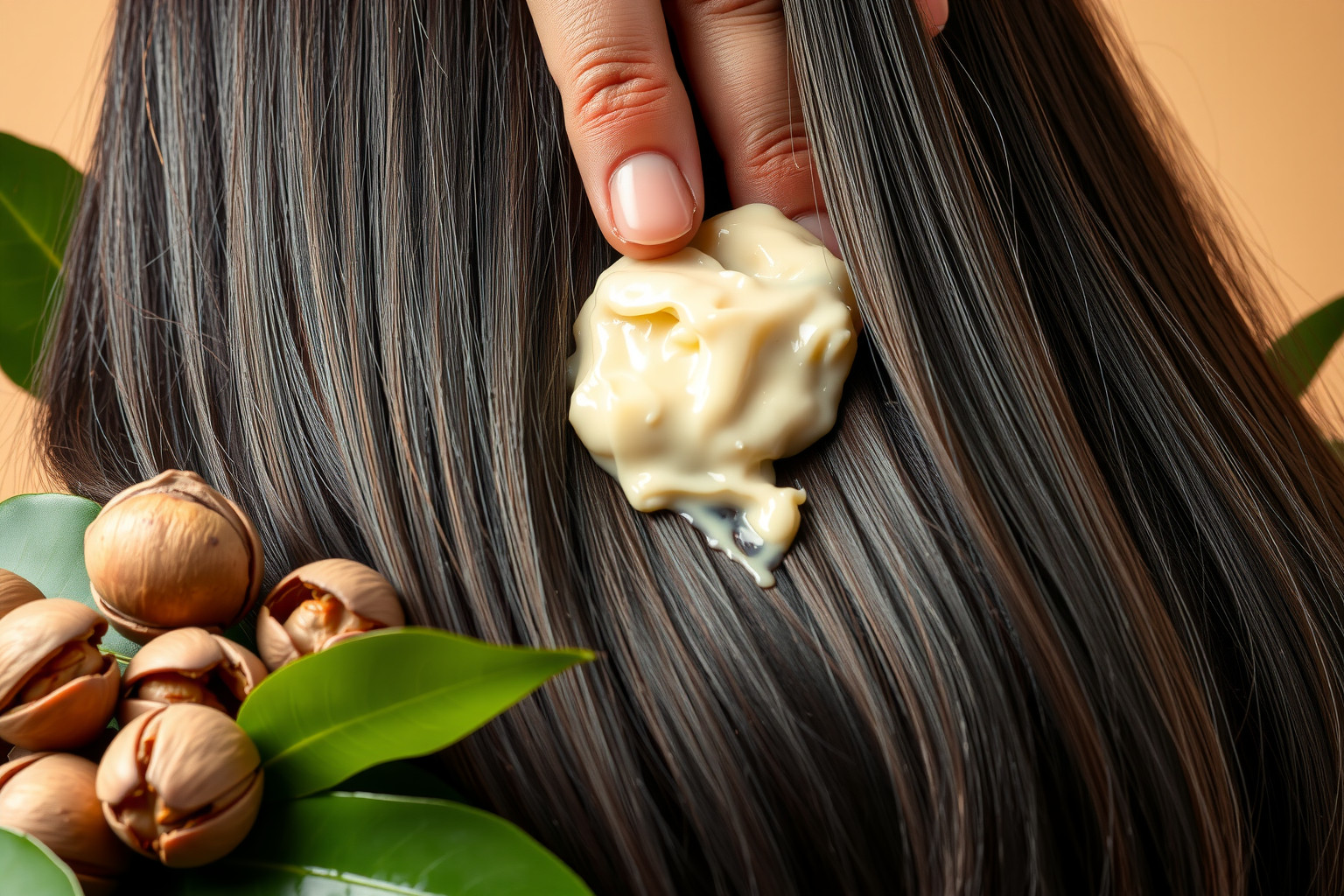 A shea vaj mélyen táplálja és hidratálja a száraz hajszálakat.