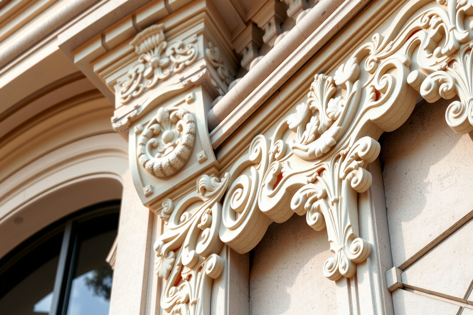 A szecesszió és art deco párkánydíszek organikus formákat ölelnek fel.