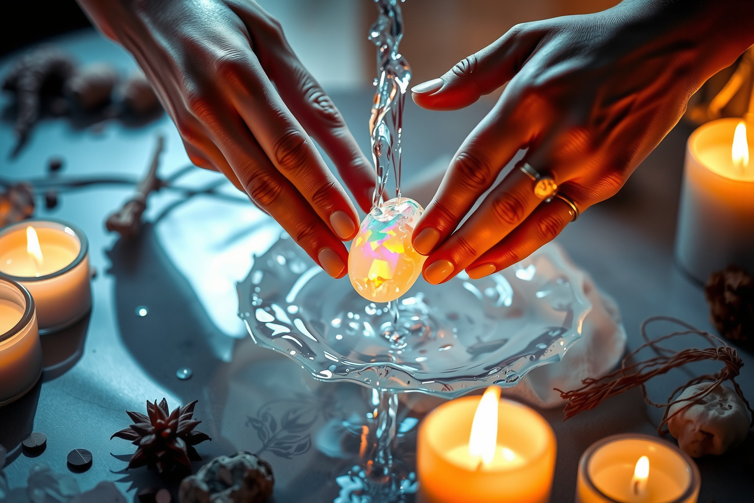 A tűzopált tisztítsd sós vízben, majd napfényben töltsd.