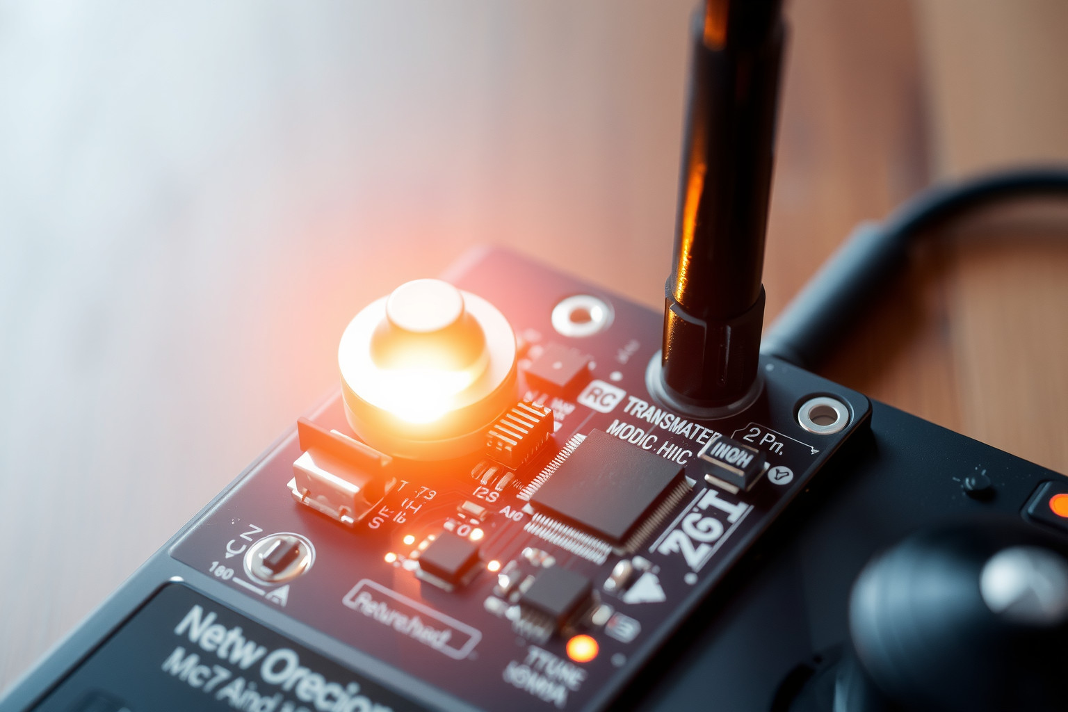 Az adó jeleket generál és modulál az irányított kommunikációhoz.