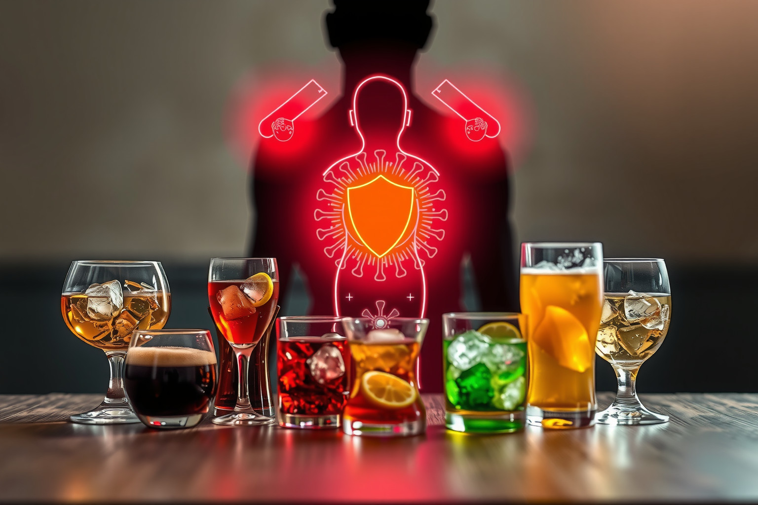 Az alkohol gyengíti az immunrendszer védekezőképességét.