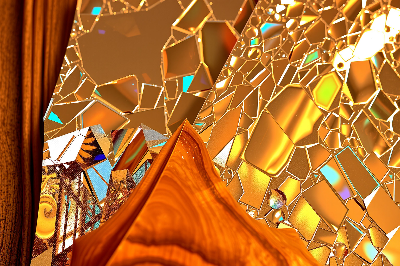 A csillámlapok fémes és texturált felületekkel művészi kontrasztot teremtenek.