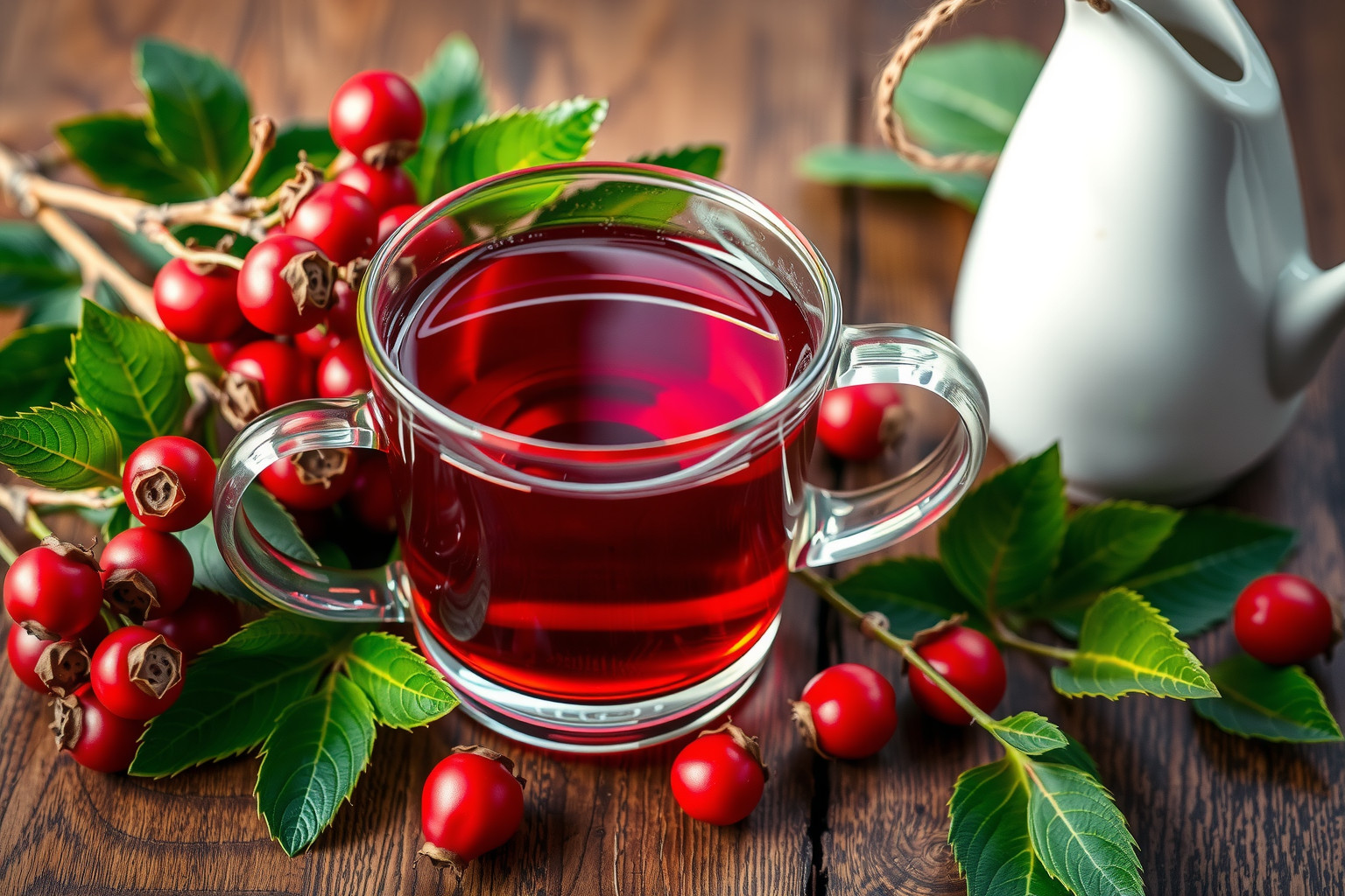 A csipkebogyó tea erősíti az immunrendszert természetes C-vitaminnal.