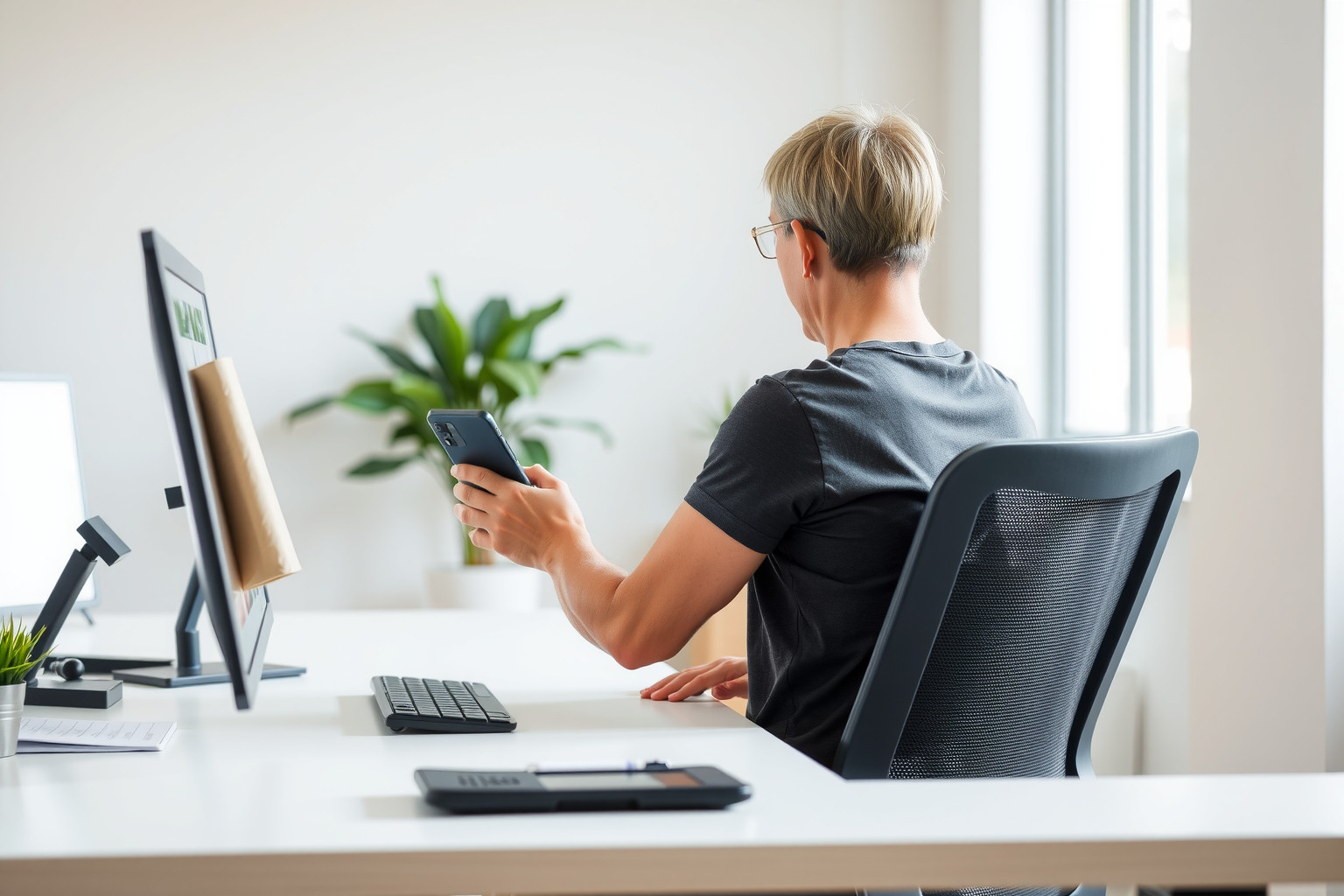 Az ergonomikus testtartás csökkenti a nyak- és vállfájdalmakat mobilhasználat során.