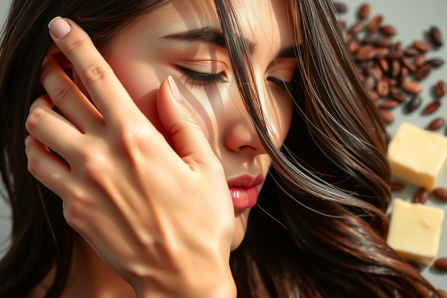 A kakaóvaj mélyen hidratálja és fényessé teszi a hajat.