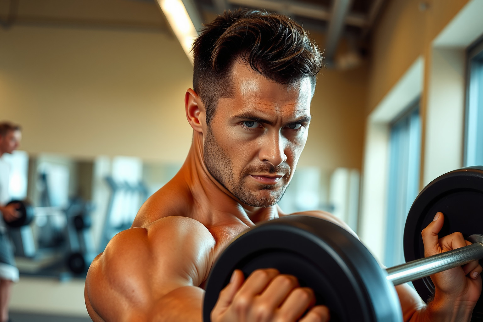 A kalapácsbicepsz rúddal végzett gyakorlat növeli az erőszintet.