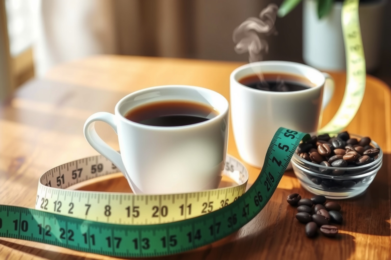 A koffein fokozza az anyagcserét, segítve a zsírégetést.